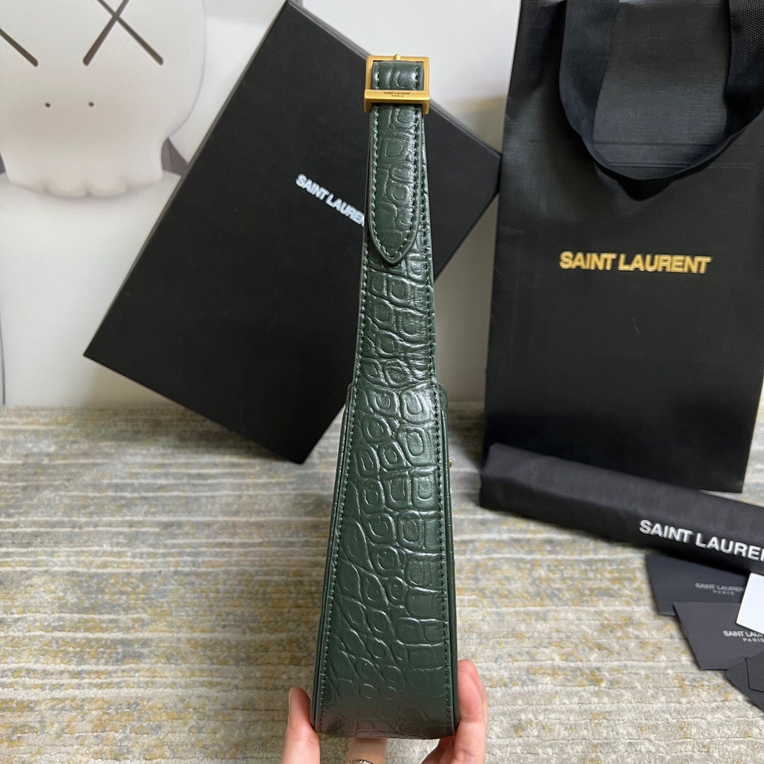 Saint Laurent Le 5 a 7 in Crocodile-Embossed Leather