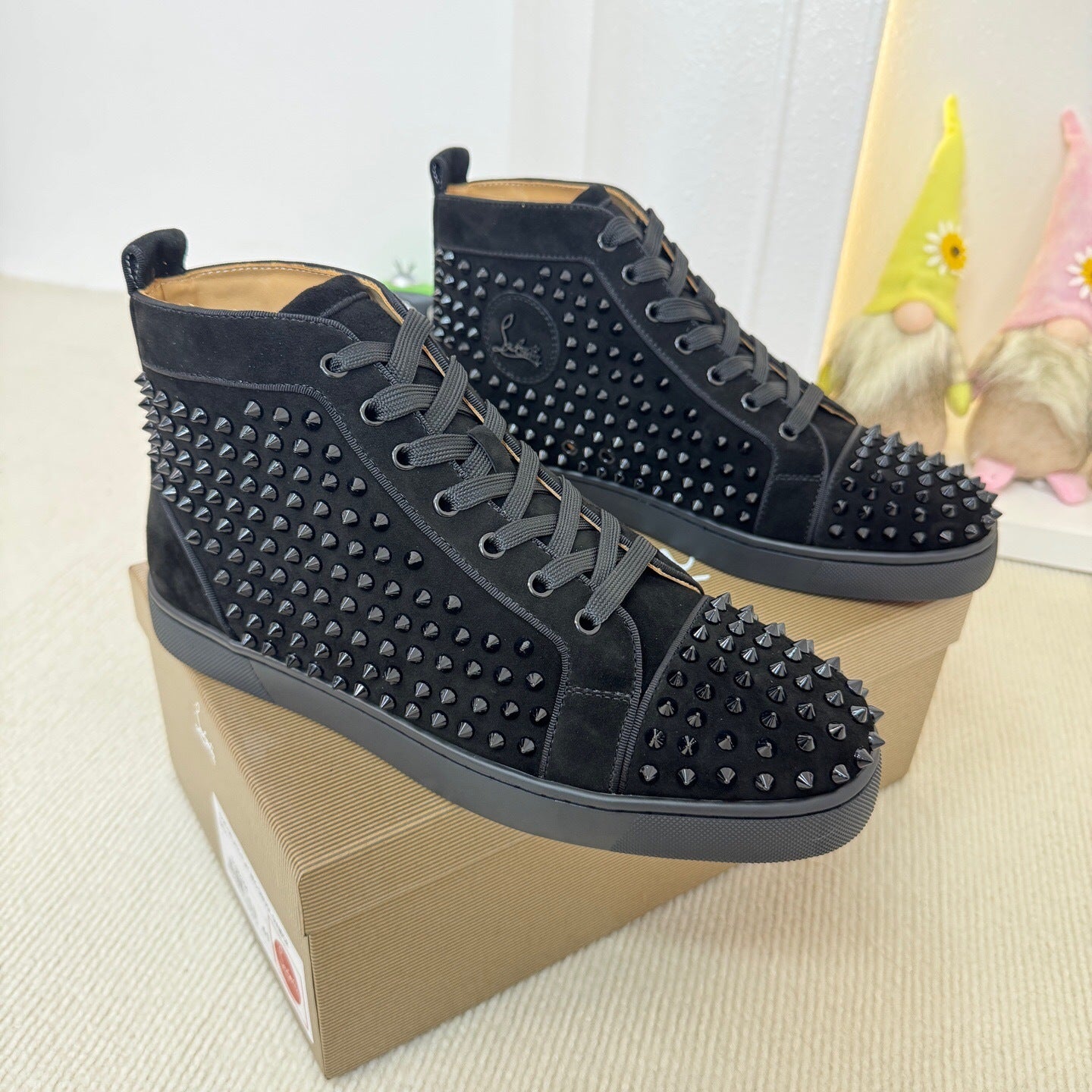 Christian Louboutin Orlato Suede Spikes "Black"