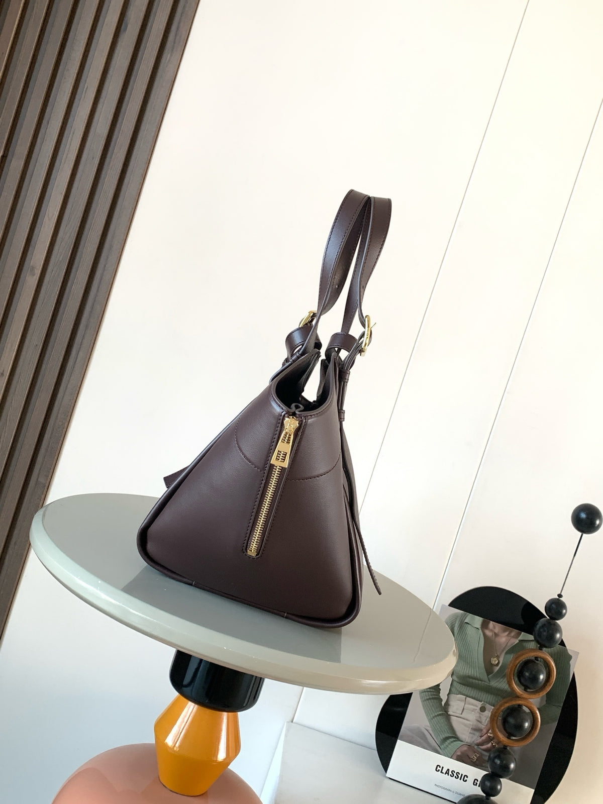Loewe Hammock Flip Bag in Classic Calfskin "Dark Chestnut"