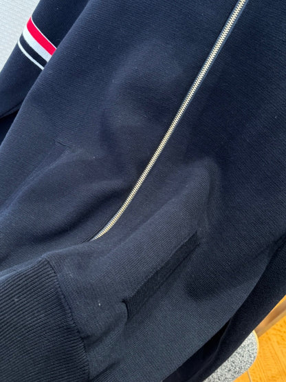 Thom Browne RWB Stripe Zipped Cardigan "Navy Blue"
