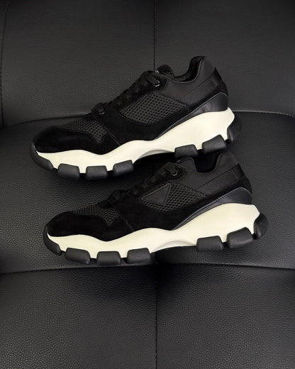 Prada Mesh Fabric and Suede Sneakers "Black"