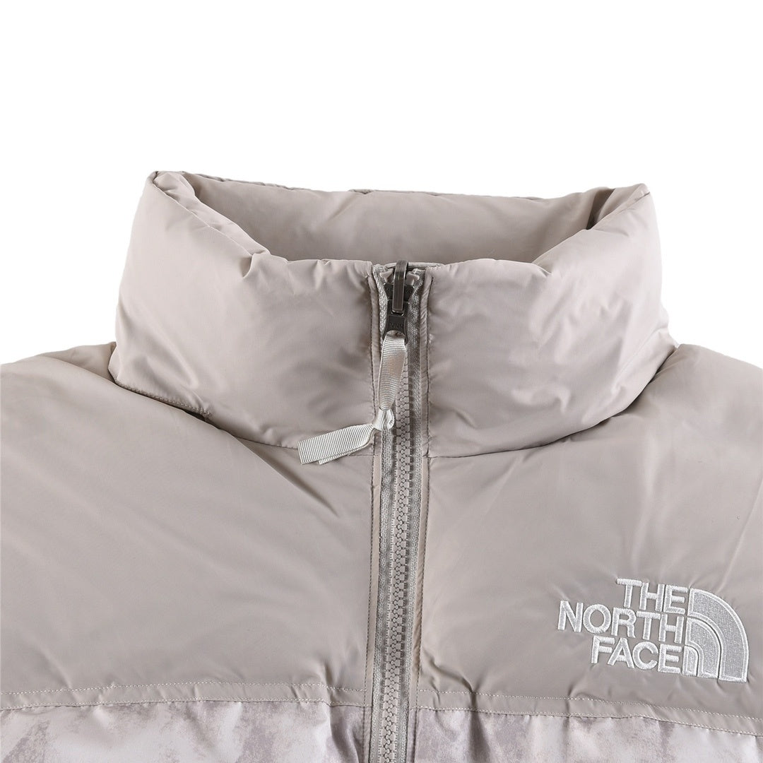 The North Face Nuptse 700 Down Jacket "Silver Grey Wooden Tiger Print"