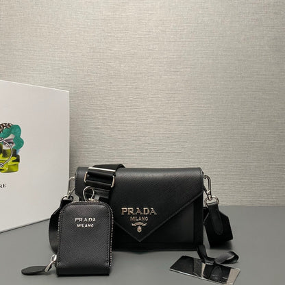 Prada Saffiano Leather Mini Envelope Bag