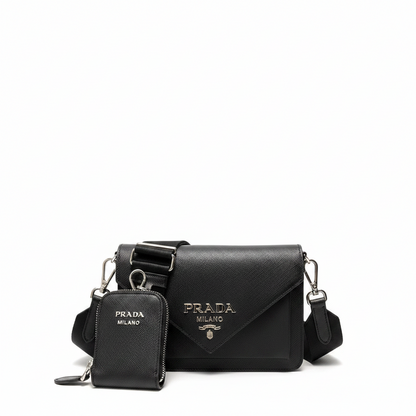 Prada Saffiano Leather Mini Envelope Bag