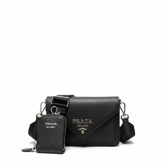 Prada Saffiano Leather Mini Envelope Bag