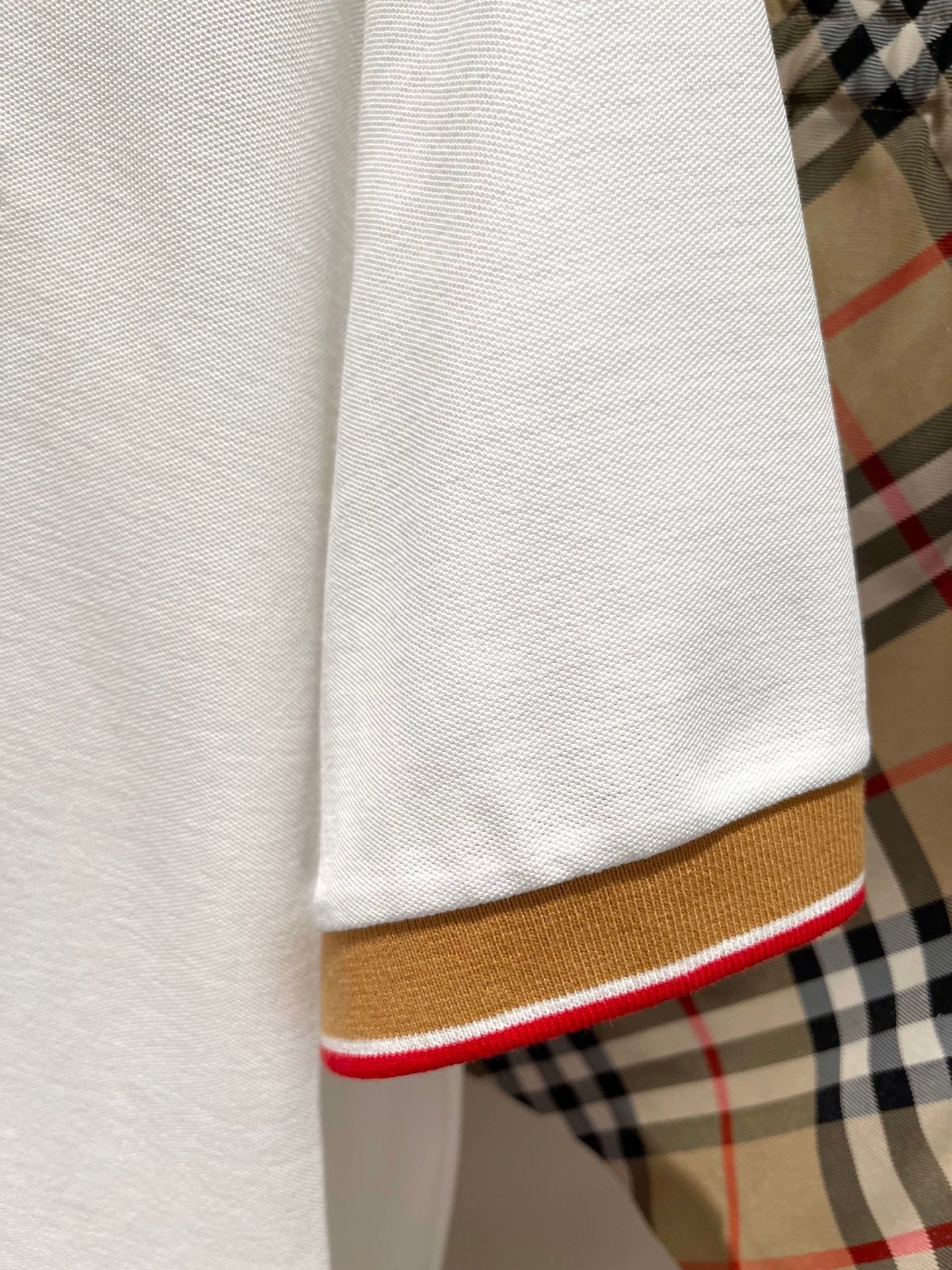 Burberry Logo Collar Cotton Polo Shirt "Chalk White"