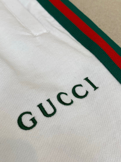 Gucci Cotton Piquet Shorts with Web "White"