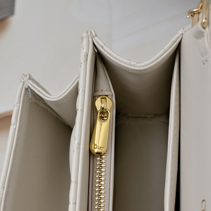 Dior My Dior Daily Pouch with Chain "Latte Cannage Lambskin"