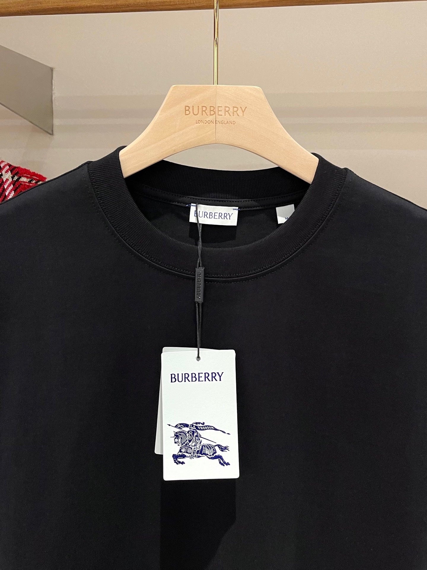 Burberry Check Label Cotton T-Shirt "Black"