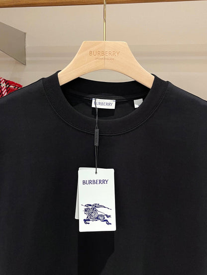 Burberry Check Label Cotton T-Shirt "Black"