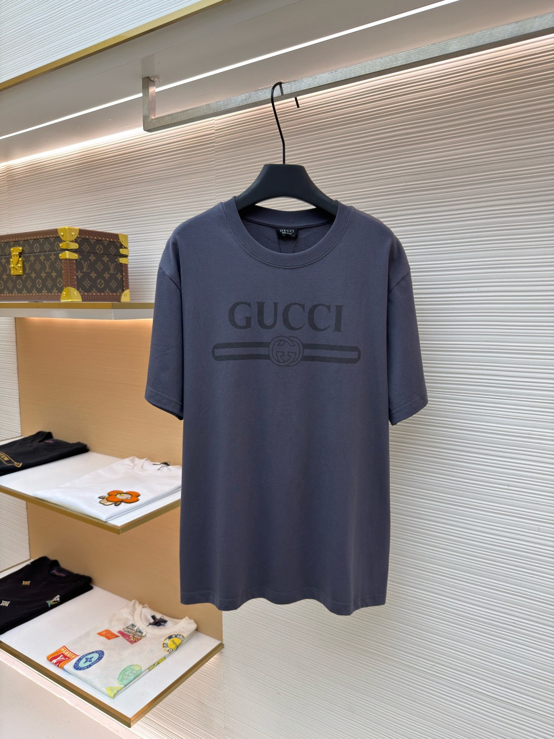 Gucci Cotton Jersey T-shirt with Devoré Detail "Grey"