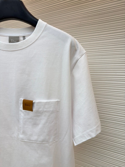 Dior T-Shirt with Pocket "White Cotton Jersey"