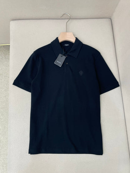 Gucci Cotton Piquet Polo Shirt with Embroidery "Black"