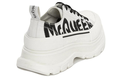 Alexander McQueen Tread Slick Low "White-Black Graffiti Logo"
