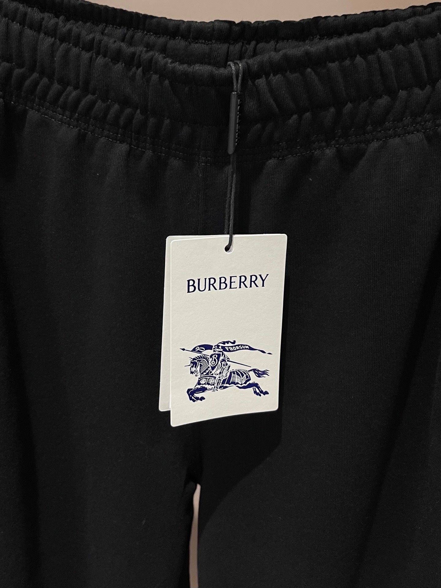 Burberry Check Trim Cotton Jogging Pants "Black"