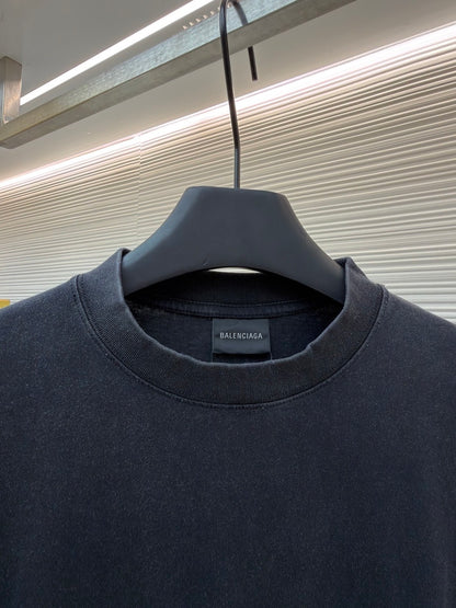 Balenciaga Logo Print T-Shirt "Faded Black"