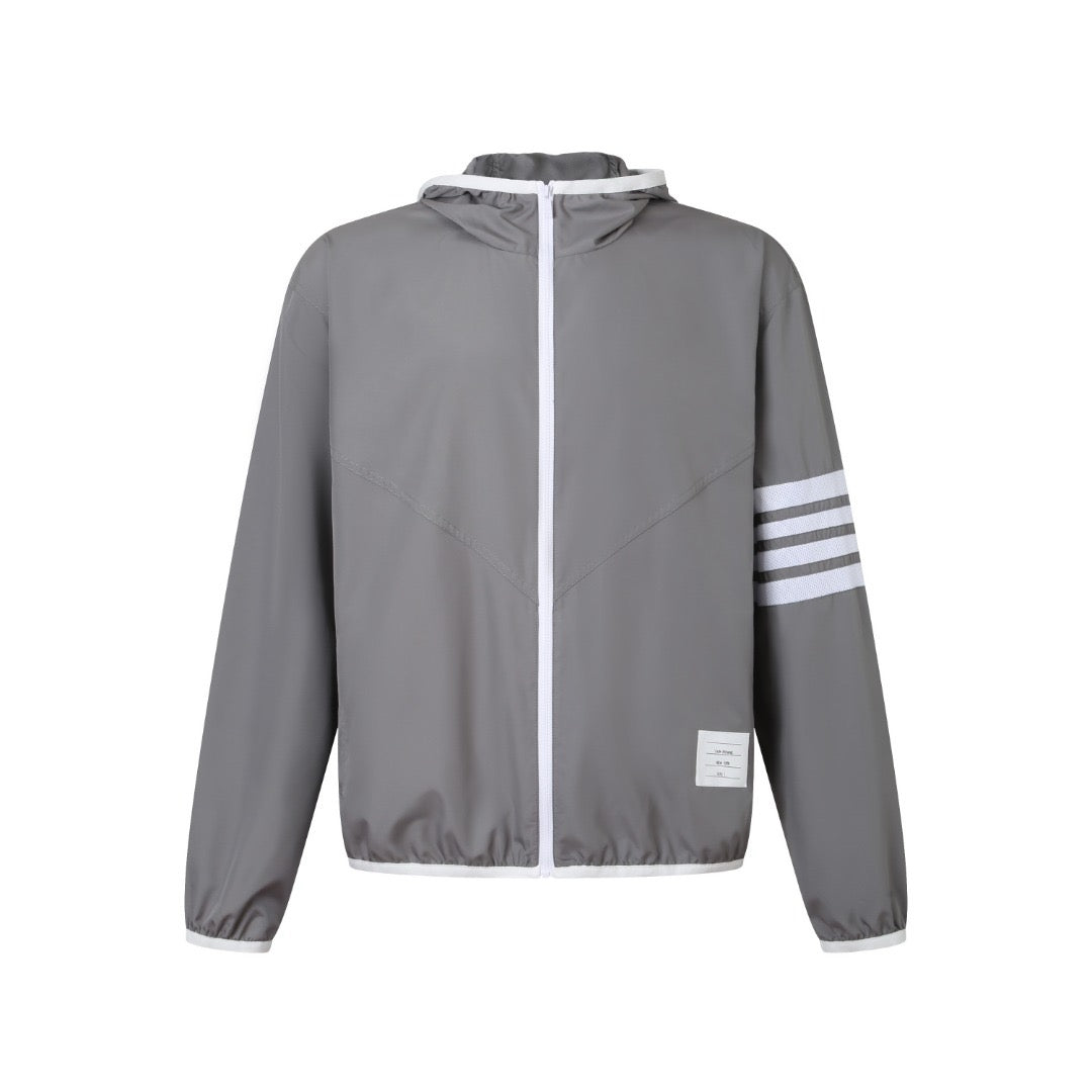 Thom Browne 4-Bar Stripe Hooded Jacket "Gray"