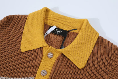 Fendi Cotton Knit Polo T-Shirt "Multicolour"