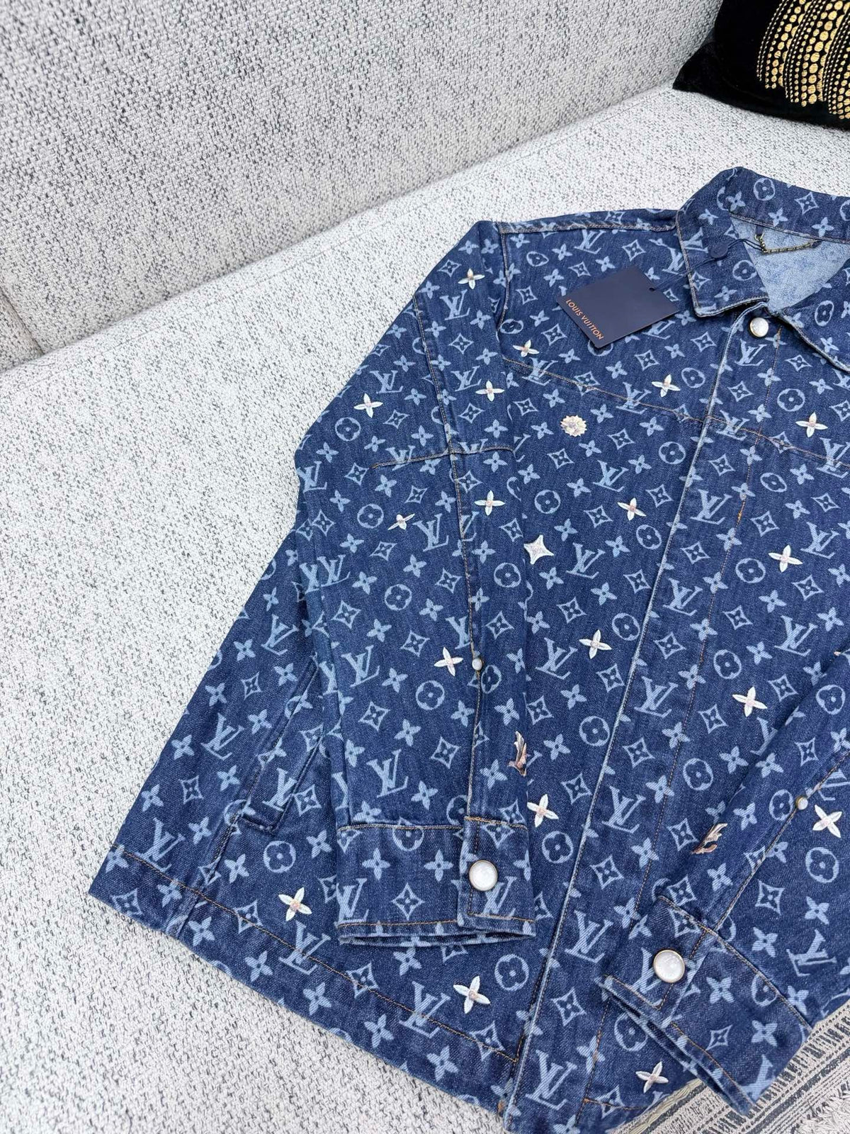 Louis Vuitton Monogram Embroidered Denim Overshirt