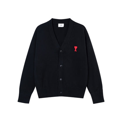 AMI Paris Ami De Coeur Cardigan "Black"