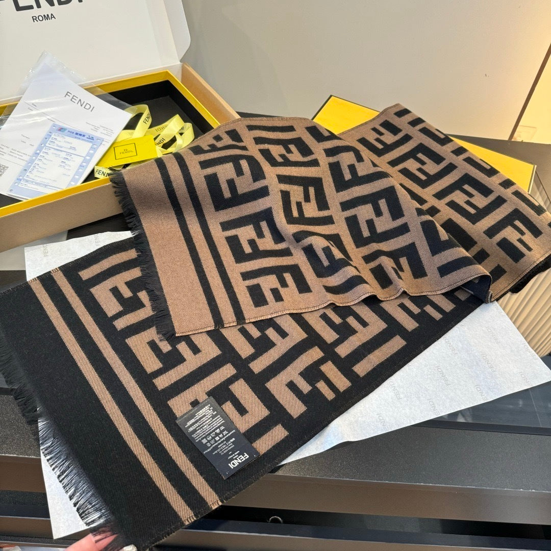 Fendi Wool Scarf "Brown"