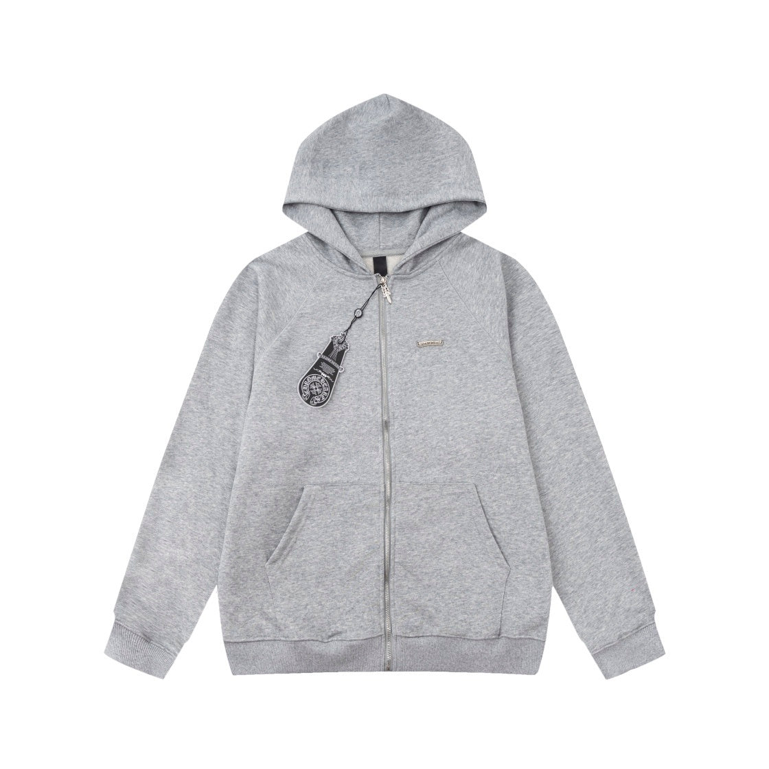 Chrome Hearts Zip-Up Hoodie "Grey-Black"