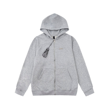 Chrome Hearts Zip-Up Hoodie "Grey-Black"