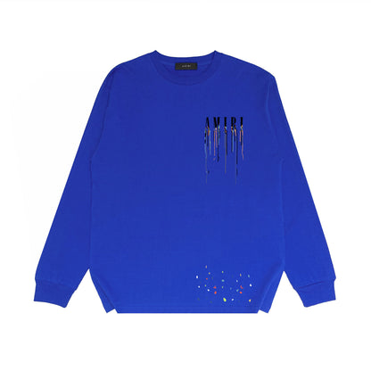 Amiri Paint Drip Core Logo Print Sweatshirt "Blue-Black"
