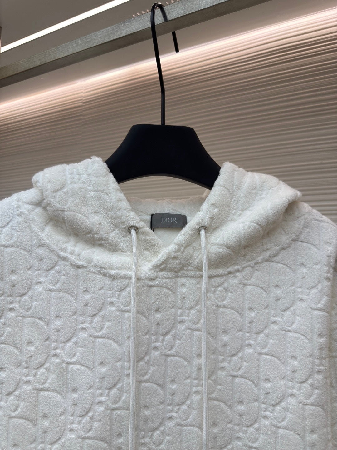 Dior Oblique Hooded Sweatshirt "Off-White Cotton Fleece"