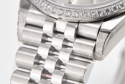 Rolex Date Just 36mm Jubilee Bracelet Silver Diamond Dial