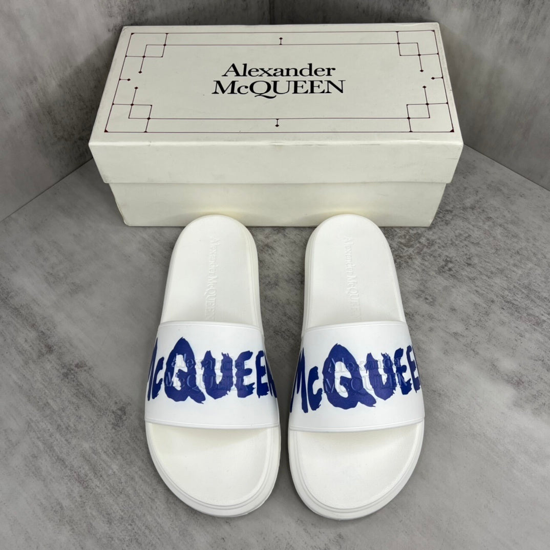 Alexander McQueen Slides "White-Blue"