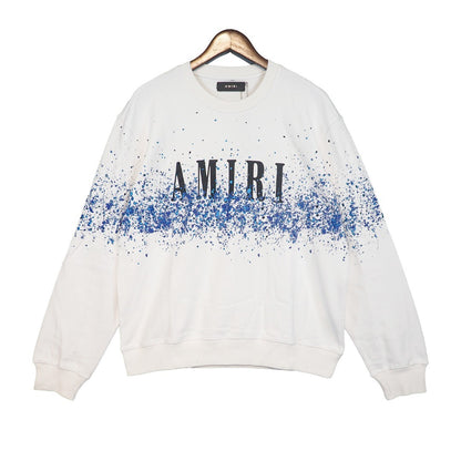 Amiri Crystal Splash Logo Sweatshirt "White-Blue"