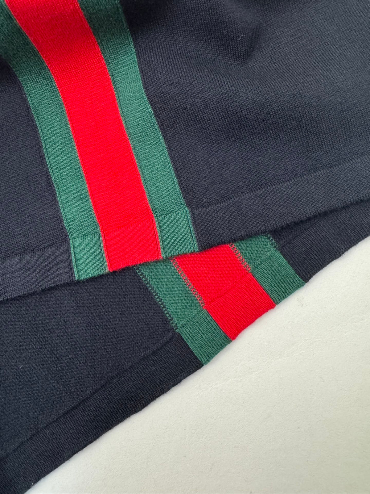 Gucci Knit cotton T-shirt with Web intarsia "Black"