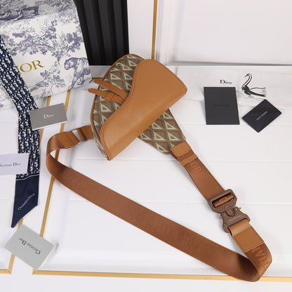 Dior CD Diamond Saddle Bag with Strap