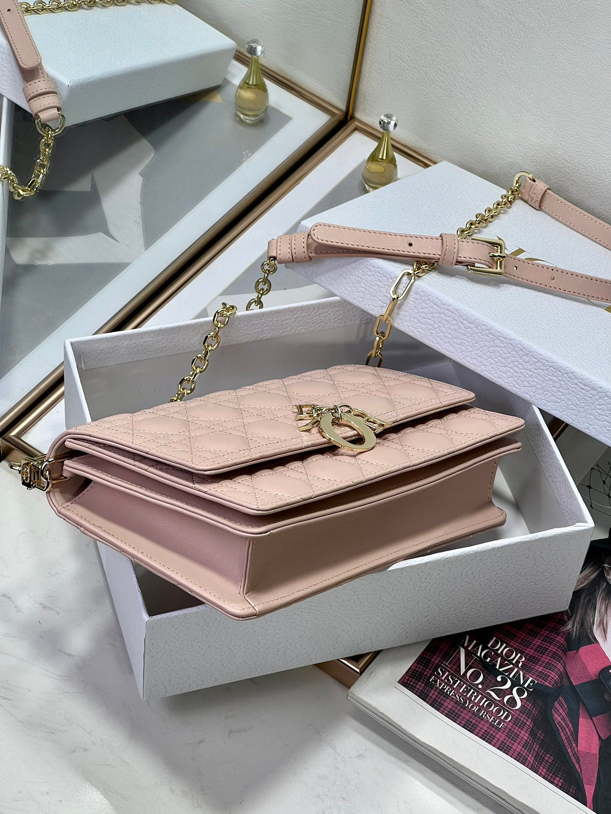 Dior My Dior Mini Bag "Powder Pink Cannage Lambskin"