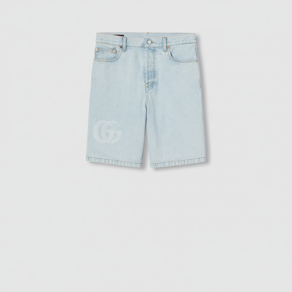 Gucci Lasered Denim Shorts
