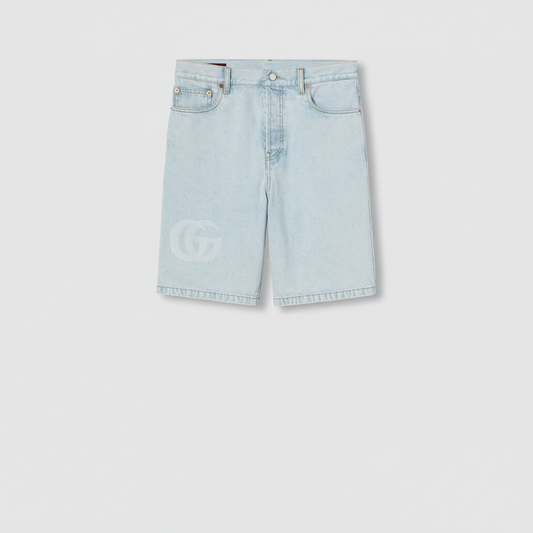 Gucci Lasered Denim Shorts