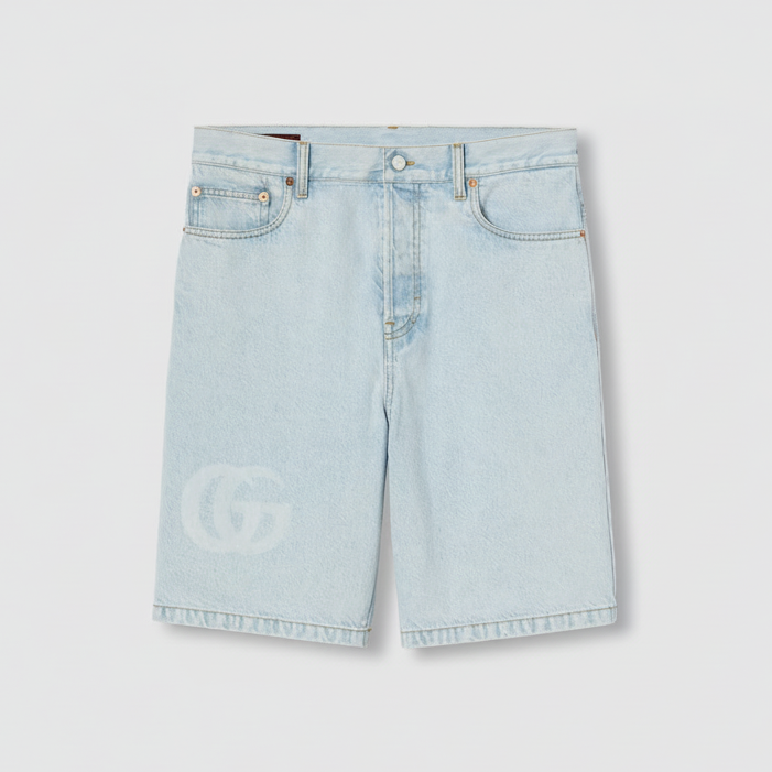 Gucci Lasered Denim Shorts