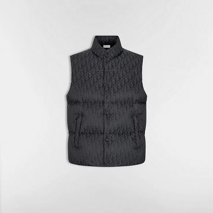 Dior Oblique Down Vest "Black Cotton-Blend Jacquard"