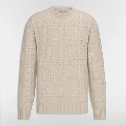 Dior Icons Cannage Sweater "Beige Cashmere Knit"