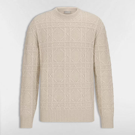 Dior Icons Cannage Sweater "Beige Cashmere Knit"