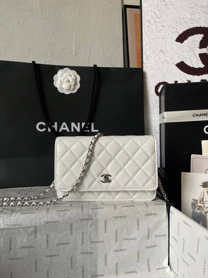 Chanel Quilted Caviar Leather Classic Wallet on Chain