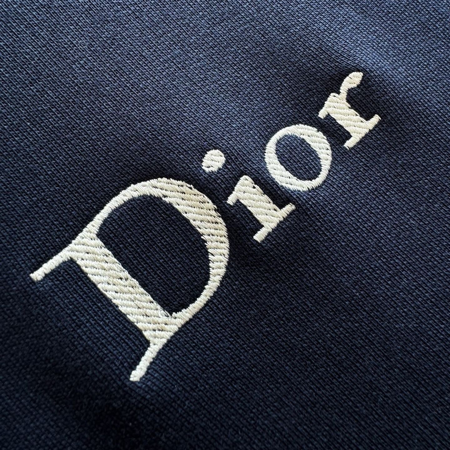 Dior Hooded Sweatshirt with Dior Embroidery "Blue Cotton Fleece"