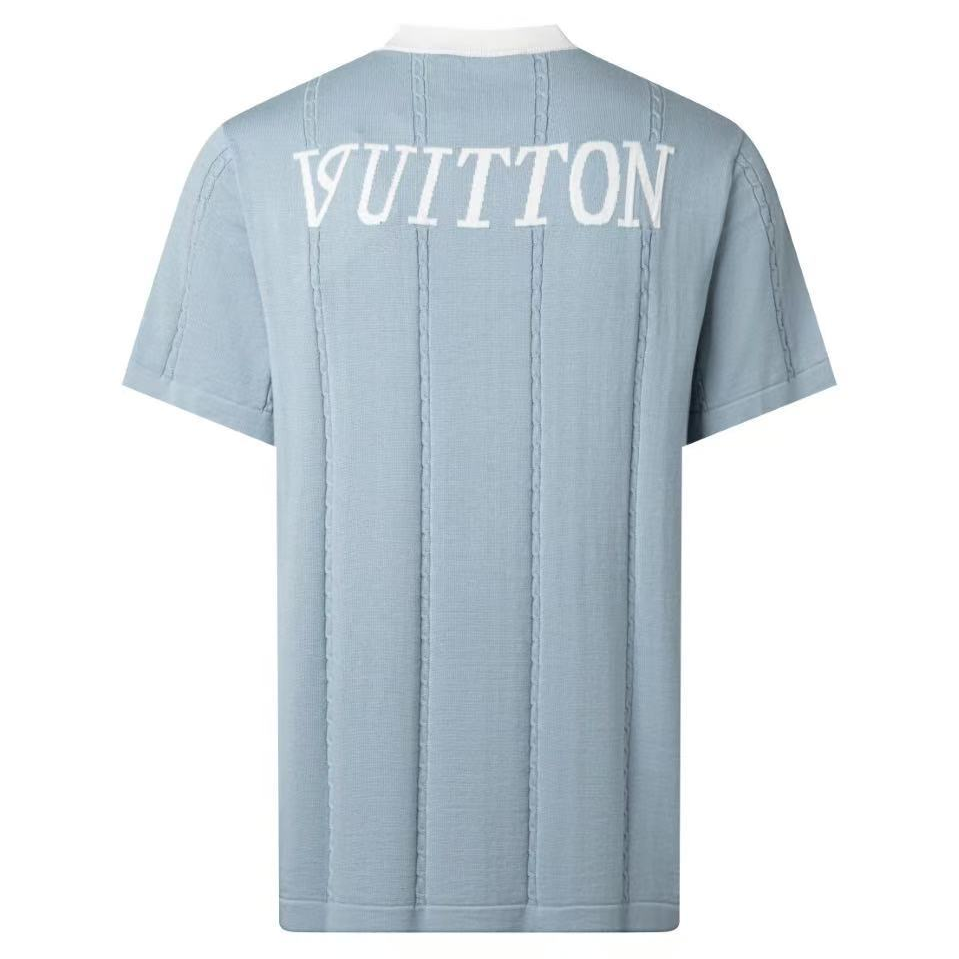 Louis Vuitton Silk-Cotton Short-Sleeved Crewneck "Sky Blue"