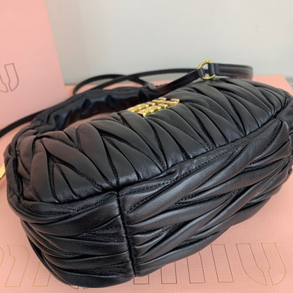 Miu Miu Wander Matelassé Nappa Leather Hobo Bag