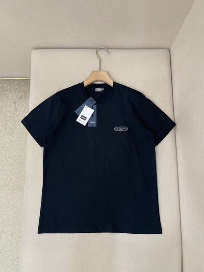 Dior CD Box T-Shirt "Black Cotton Jersey"