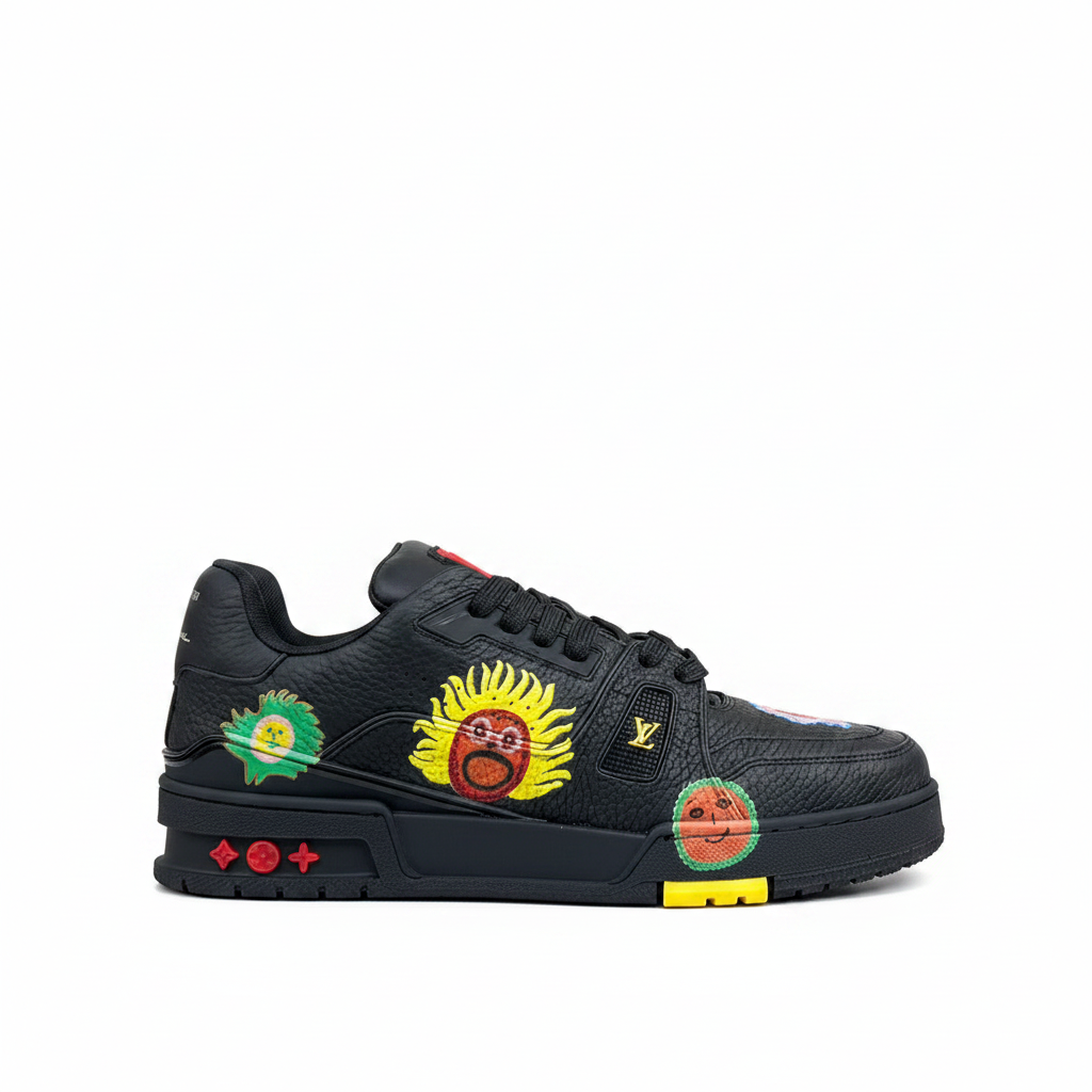 Louis Vuitton x Yayoi Kusama LV Trainers "Black Faces"