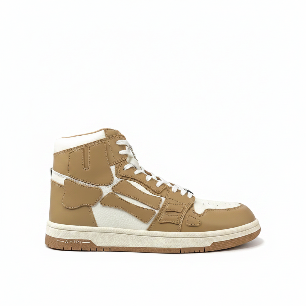 Amiri Skel Top High "White-Brown"