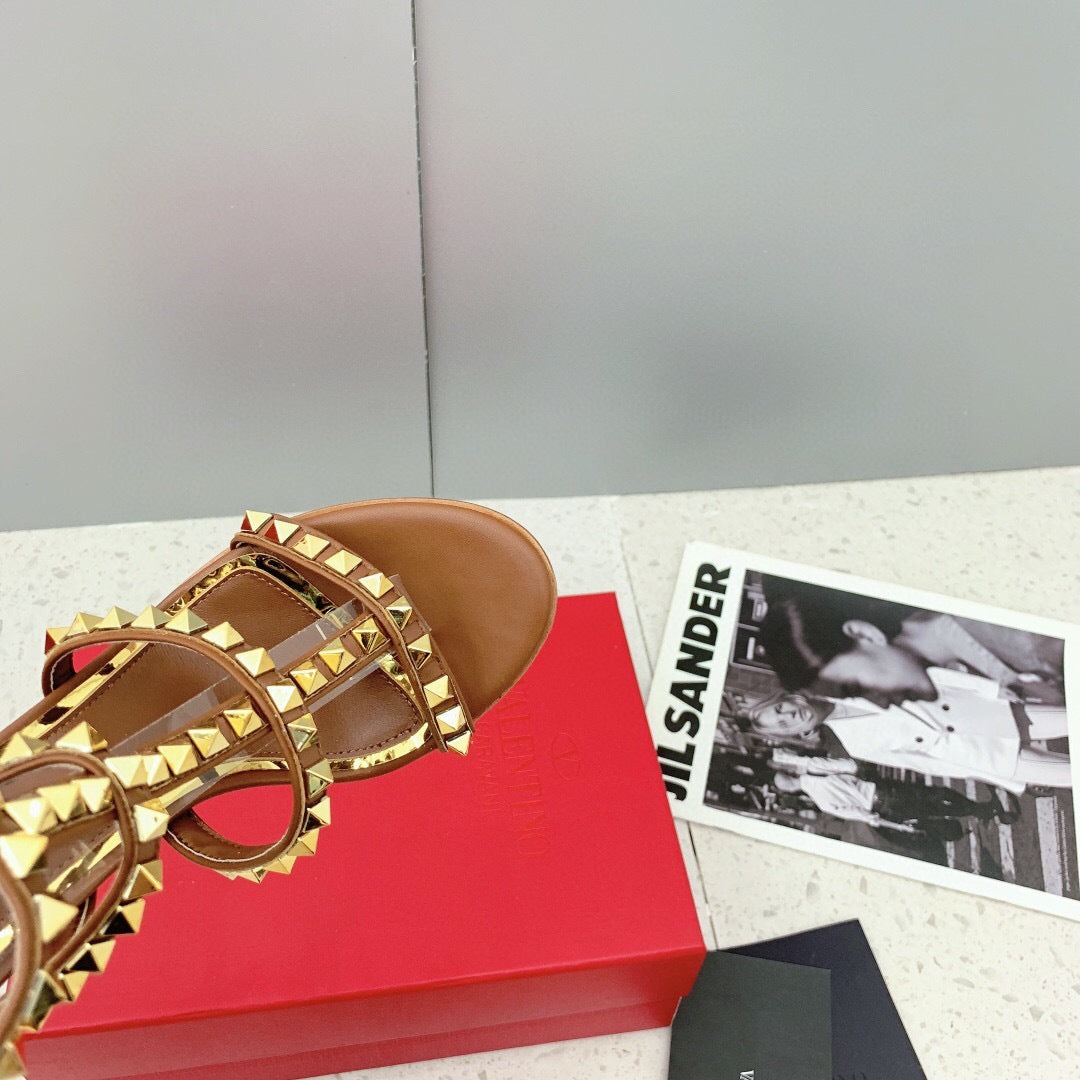 Valentino Rockstud Ankle Strap Sandal 90 mm "Beige"