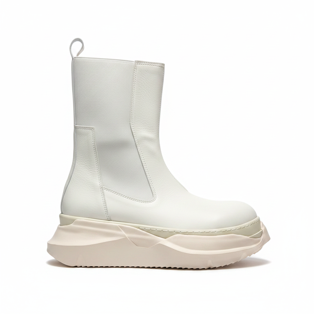 Rick Owens Abstract Beetle Boots "White"